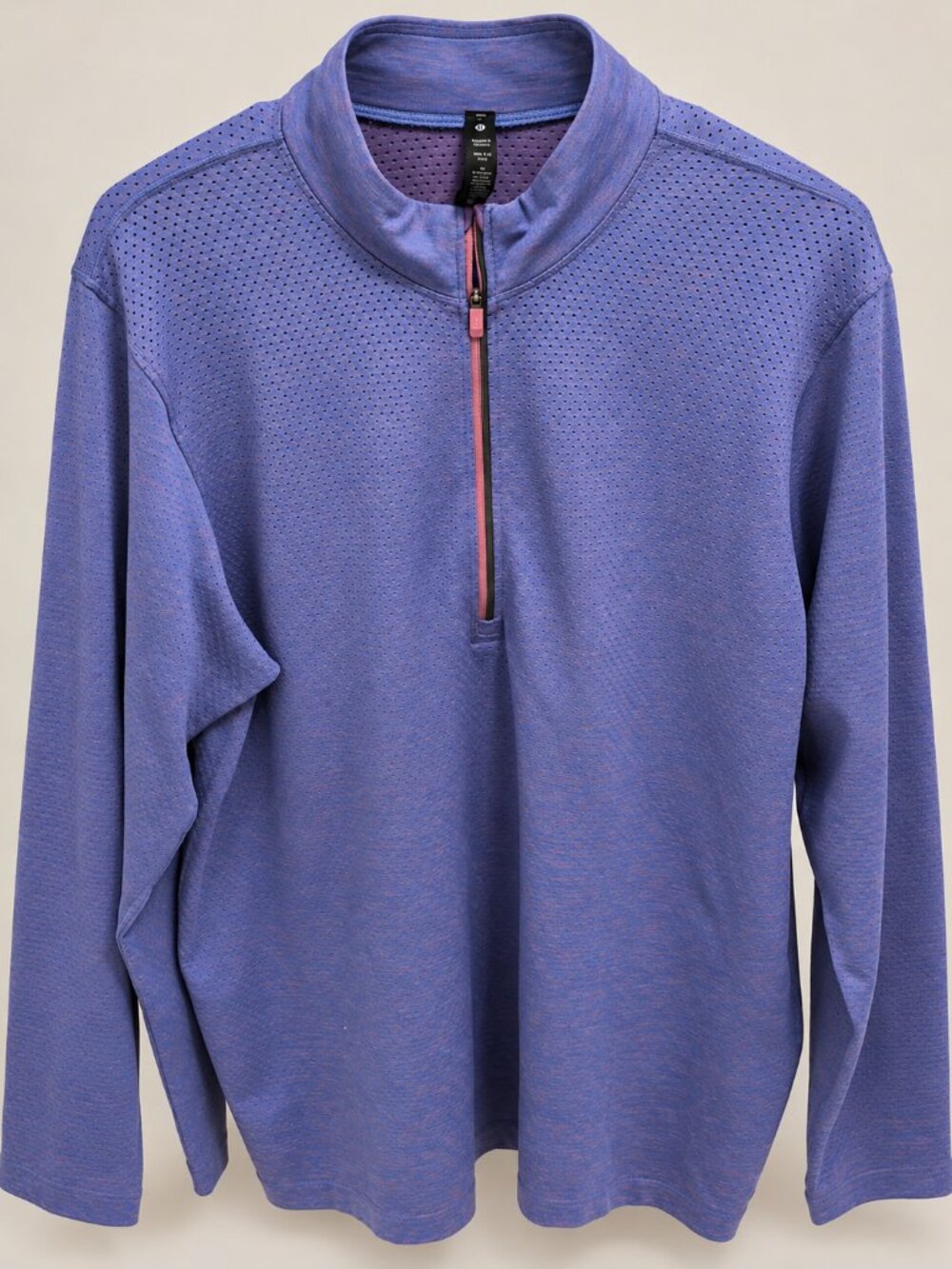 lululemon Purple Mesh Half Zip Long Sleeve Top L